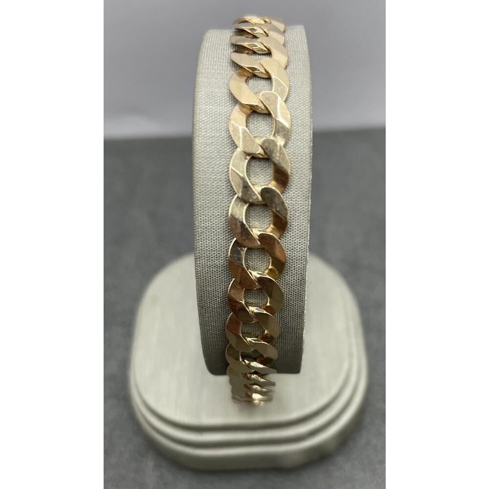 14K Yellow Gold Flat Curb Link Bracelet (23317)